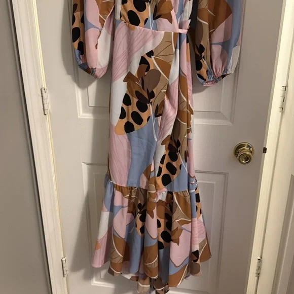 Anthropology Bloom Wrap Midi dress, size large! - Picture 6 of 11